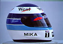 his helmet
