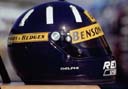 his helmet