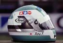 his helmet