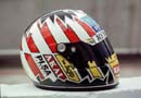 his helmet