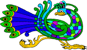 Brilliant Celtic Peacock - Amazing Interlaced Feathers of purple, blue, and green, with a mischievous expression on its face