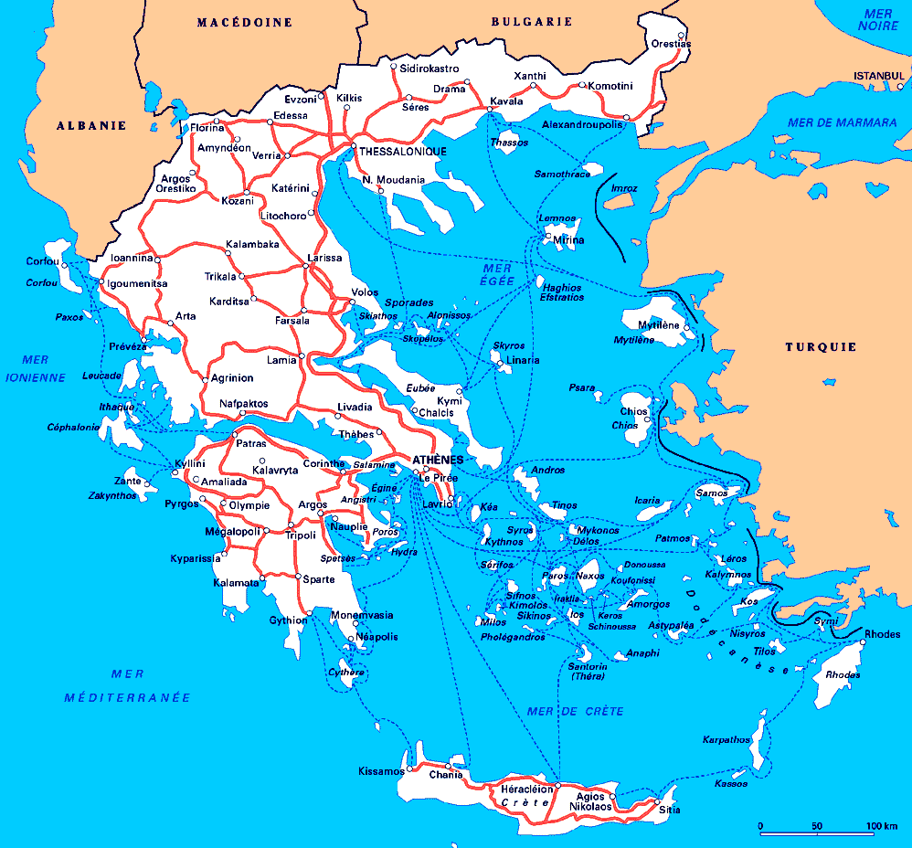 Carte de la grèce