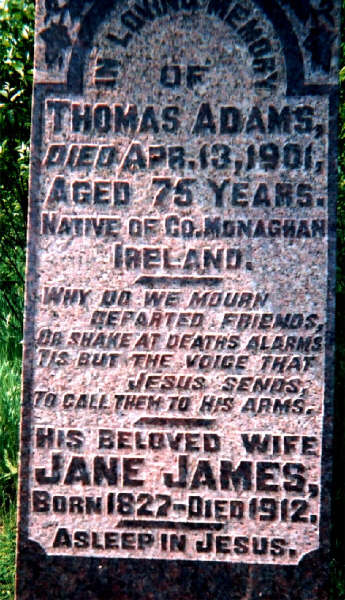 Thomas Adams (1827-1901); Jane James (1831-1912)