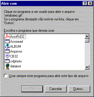 Abrindo arquivos com outros aplicativos