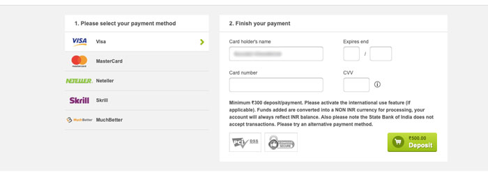 Lottoland Deposit Options