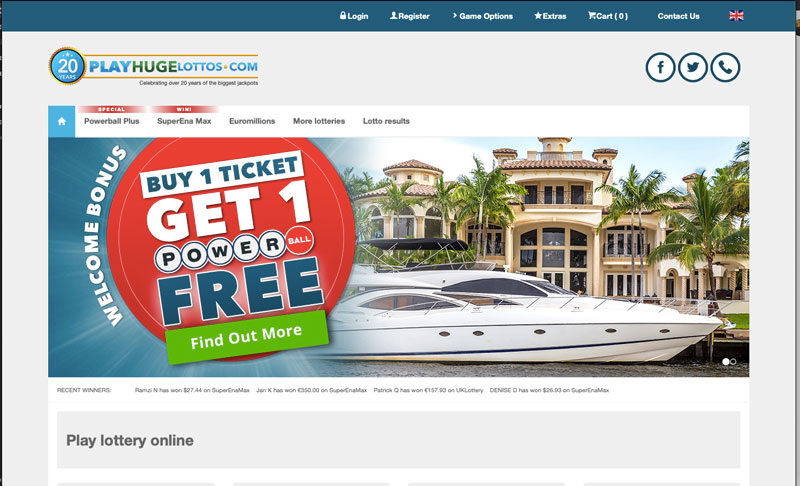 PlayHugeLottos Homepage