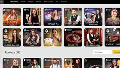 10CRIC sports selection screenshot