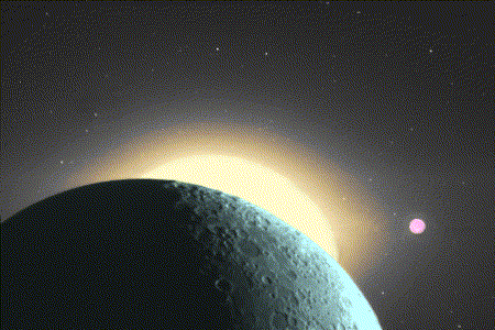 Sunrise and Venus over the Moon