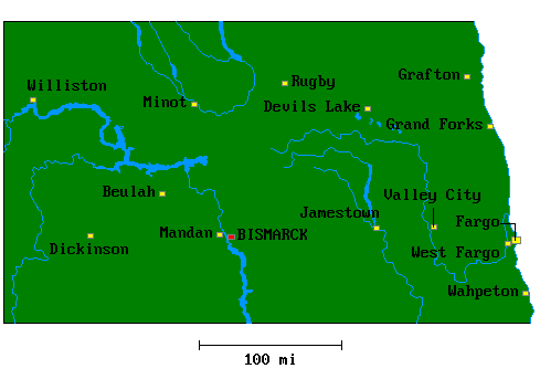 North Dakota Map Ndakota 
