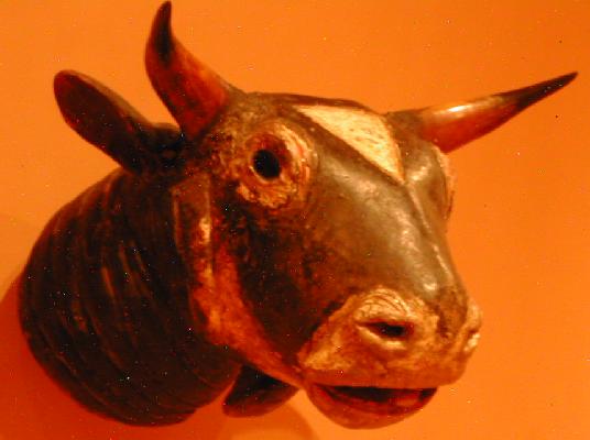 ox head helmet mask, Bidjogo