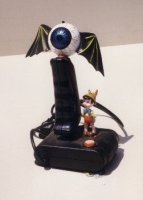 Tank Girl Tank Interior--Joystick, Eyeball with Batwings, and Pinocchio