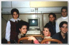Romanian Children staying in touch by email with their Brazilian friends, during the project
