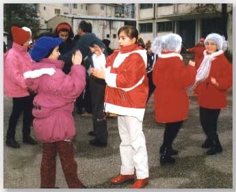 Romanian Children preparing a game from Philippines