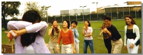 International students playing Hide-and-Seek, Photo by Sandy and Thomas Peters