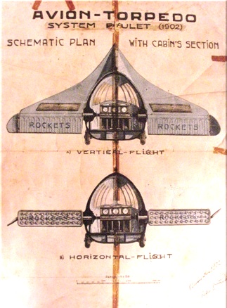 Dise&ntilde;o de nave espacial de Pedro Paulet
