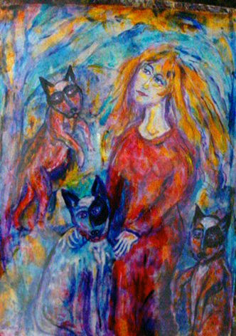 Girl & Dogs
