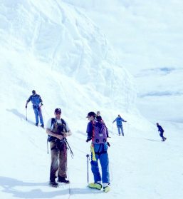 Field training at the ice falls