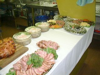 Food prepared for large dinner