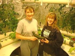 Helen and Pauline.   First Zuccini Grown