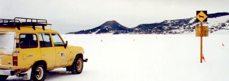 Looking back towards Ross Island from Willies Airfield