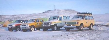 Vehicles lined up for wintering over