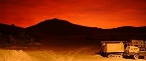 Twilight Red skies over Erebus.