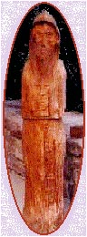 Monk, wood carving by Don Muscher, Luray VA