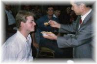 Rev. Ahn feeding me at my 40-Day Training