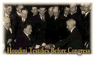 Houdini testifies before Congress about psychic fraud