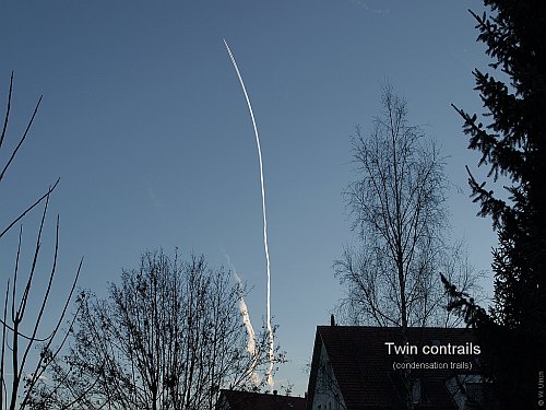 Contrails (condensation or vapor trails)