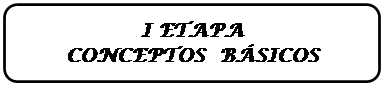 Rect�ngulo redondeado: I ETAPA
CONCEPTOS  B�SICOS

