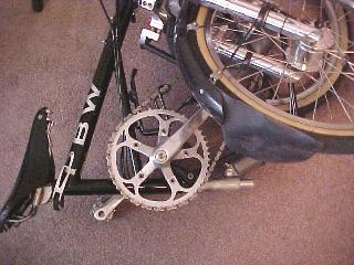 Folded bike with pump in seat post