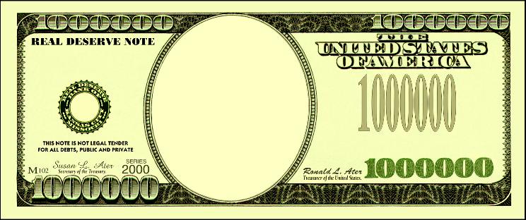 Printable Million Dollar Bill Printable Word Searches