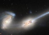 The Mice - colliding galaxies, Width and Height=1,500 by 600 Pixels, Size=83 kb