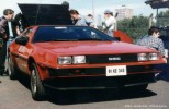 A red DeLorean