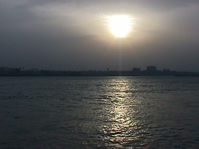 Nile at sunset, at site where tradition holds that Moses was taken from the Nile