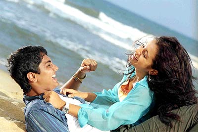 Siddharth and Triisha Krishnan in Mani Ratnam's "Aayitha Ezhuthu".