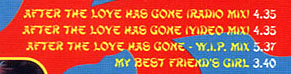 After The Love Has Gone Sweedish CD Inlay Details