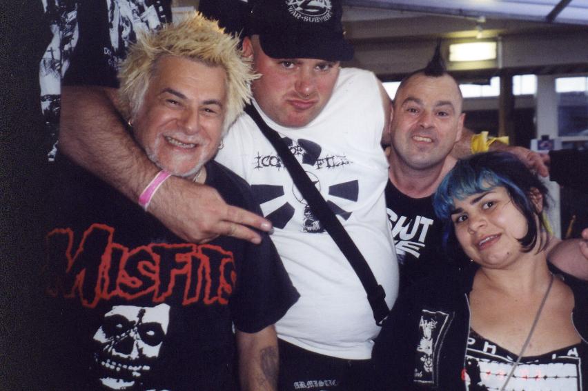 Charlie from UKsubs, me, Rat from Vaurkers and selena