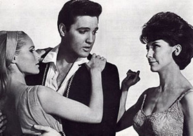 Elvis, Ursula Andress and Elsa Cardenas in Fun In Acapulco