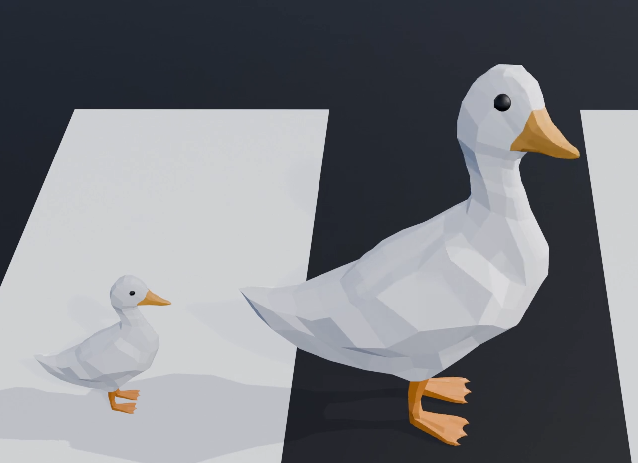 Ducks on a crosswalk