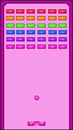screenshot of a sakura themed arkanoid/breakout game