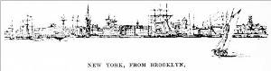 New York from Brooklyn, sketch by Eyre Crowe (1853)