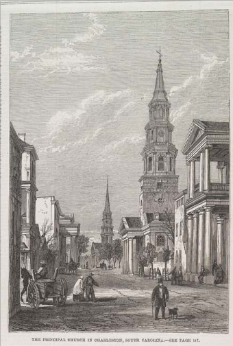 'The Principal Church in Charleston, South Carolina' by Eyre Crowe (1861)