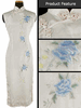 White Silk Embroidered Peony Dress