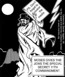 [Moses gibt den Juden das geheime 11. Gebot: Verget nicht vergessen, die Medien zu kontrollieren]