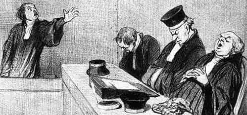 [Rechtsanwalt stellt Antrag auf Ehescheidung - Karikatur von Daumier]