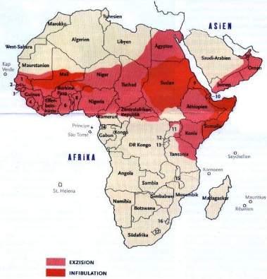 [Verbreitung der Frauenbeschneidung in Afrika]