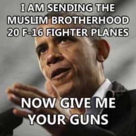 [Obama liefert Kampfbomber an die Muslim-Brder in gypten, whrend er das Grundrecht auf Waffenbesitz in den USA aufhebt]