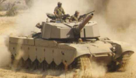 [britischer Kampfpanzer 'Olifant' in der arabischen W�ste]